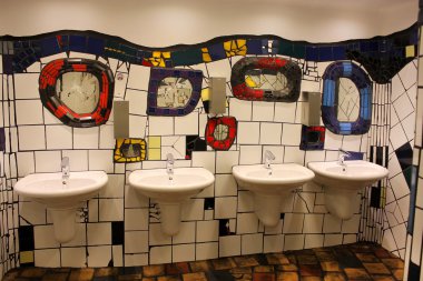 public toilets, designed by Hundertwasser in Vienna. Austria clipart