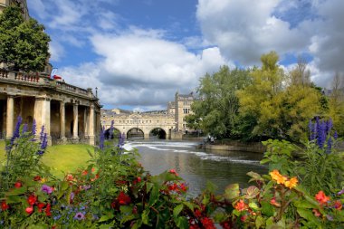 Cityscape ortaçağ şehir Bath, Somerset, İngiltere