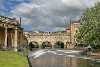 Cityscape ortaçağ şehir Bath, Somerset, İngiltere