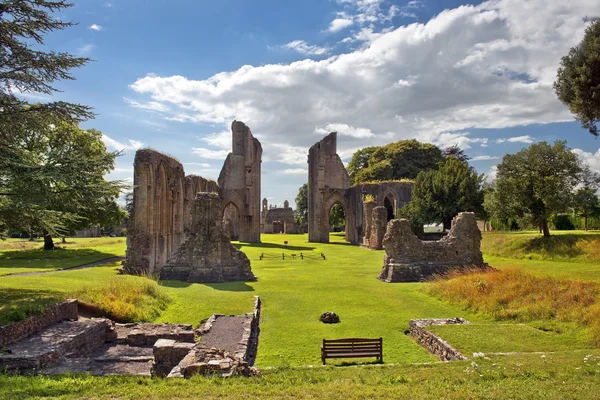Ruiny Glastonbury Abbey, Somerset, Anglia — Zdjęcie stockowe