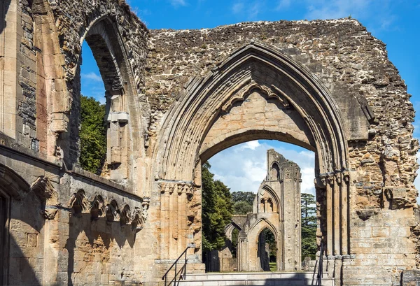 Ruiny Glastonbury Abbey, Somerset, Anglia — Zdjęcie stockowe