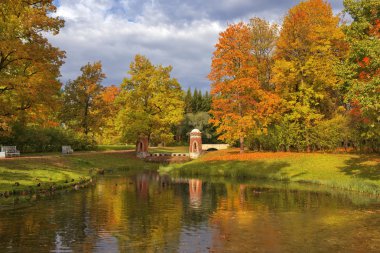 Altın sonbaharda Catherine park, Tsarskoye Selo (Puşkin)