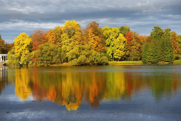 Outono dourado em no parque Catherine, Tsarskoye Selo (Pushkin ) — Fotografia de Stock