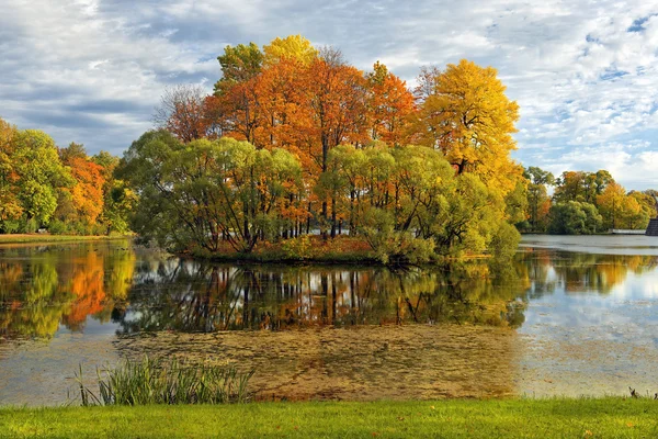 Золота осінь у в парку Катерини, Царське село (Пушкіна) — стокове фото
