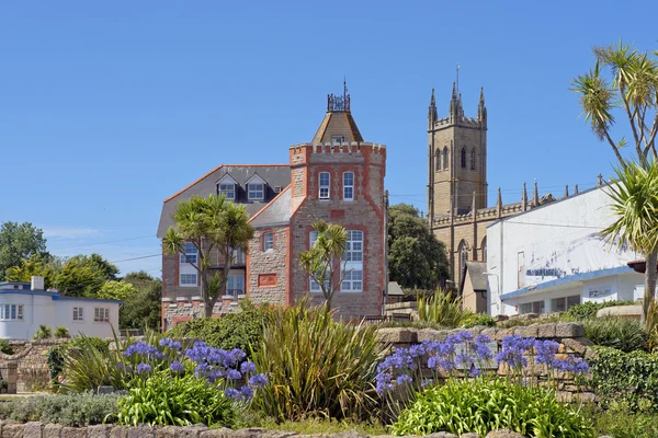 Paisagem urbana na cidade medieval Penzance, Cornwall, Inglaterra Fotos De Bancos De Imagens Sem Royalties