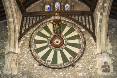 Winchester Castle Hampshire, İngiltere'de büyük salon