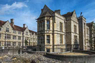 Winchester Castle Hampshire, İngiltere'de büyük salon