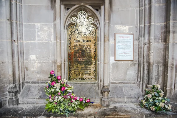 Memorial mässing dedikerad till Jane Austen, brittisk författare. — Stockfoto