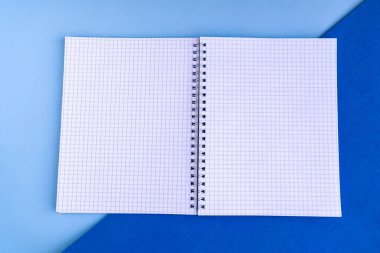 Renk arkaplanı üzerine maket defterini aç, metin için boşluğu kopyala