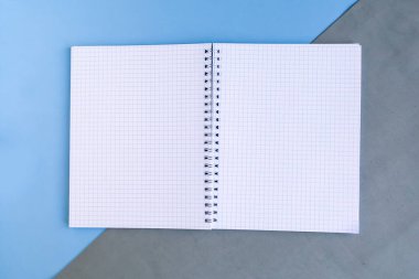 Renk arkaplanı üzerine maket defterini aç, metin için boşluğu kopyala