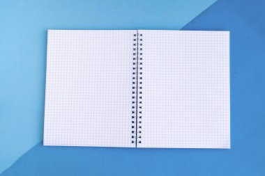 Renk arkaplanı üzerine maket defterini aç, metin için boşluğu kopyala