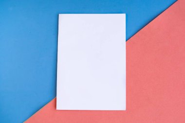 Renk arkaplanı üzerinde beyaz model boş, metin için alanı kopyala