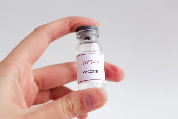 Coronavirus Vakcina Kifejlesztése Létrehozása Covid Coronavirus Vakcina Koncepció Orvos Kezében — Stock Fotó