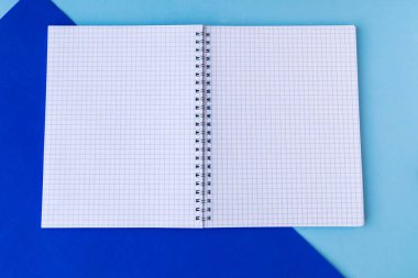 Renk arkaplanı üzerine maket defterini aç, metin için boşluğu kopyala