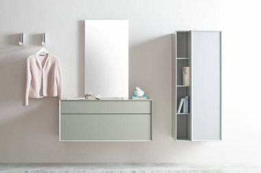 Modern şık giyinme odasının içi. 