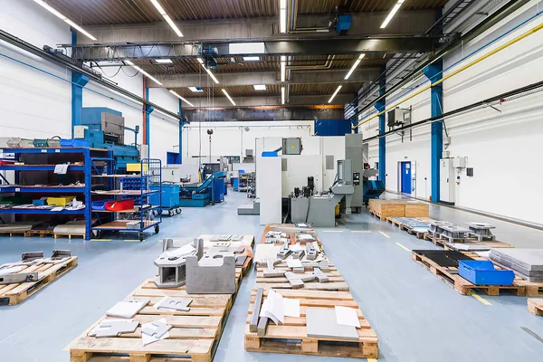 Leeg Magazijn Interieur Moderne Fabrieksproductie — Stockfoto