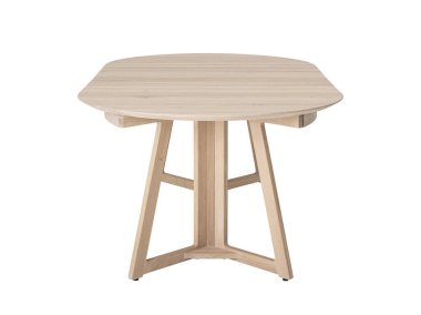 Klasik yuvarlak ahşap kahve masası.