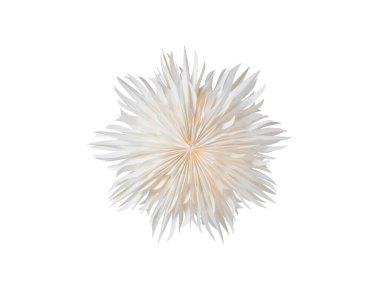 Noel kağıdı el yapımı kar tanesi çiçek süslemesi beyaz üzerine izole edilmiş.