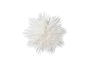 Noel kağıdı el yapımı kar tanesi çiçek süslemesi beyaz üzerine izole edilmiş.