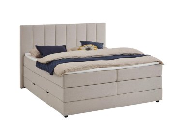 Klasik çift kişilik yatak, beyaz yatak başlığı.