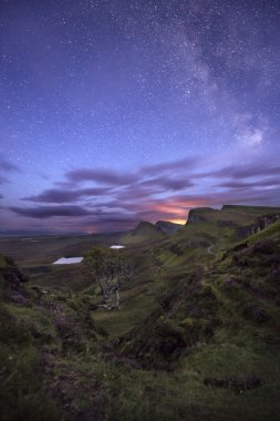 Quiraing view at night clipart