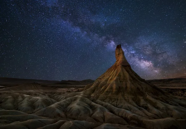 Via lattea sopra il deserto — Foto Stock