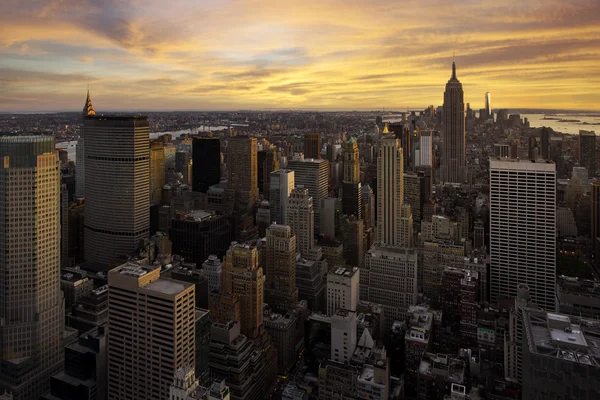 Západ slunce nad Manhattan, New York — Stock fotografie