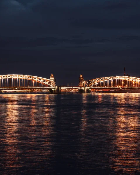 Die Brücke Peter Des Großen Bolscheokhtinsky Petersburg Russland — Stockfoto