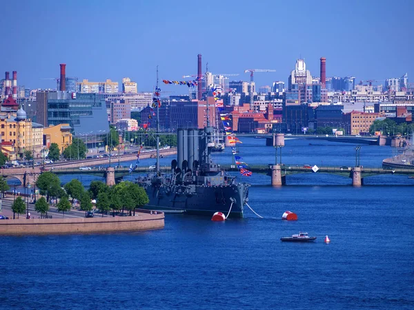 Russia Petersburg June 2020 Cruiser Aurora Famous Landmark Petersburg Russia — Stock Photo, Image