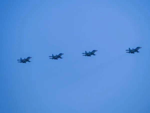 Rusland Petersburg Juni 2020 Demonstratievlucht Van Twee Russische 30Sm Multirollenjagers — Stockfoto