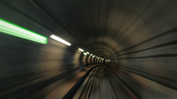 Subway tunnel in motion