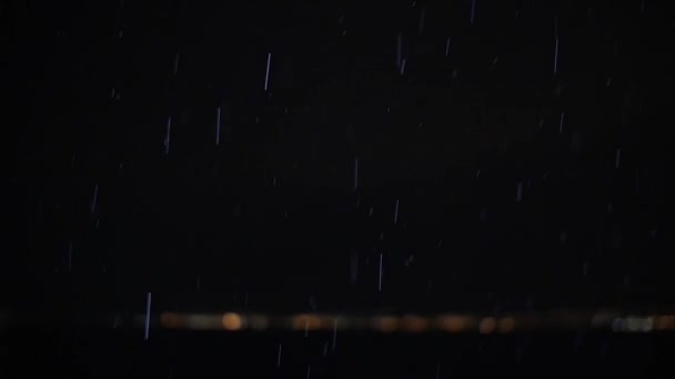 Noční deště a blesk — Stock video