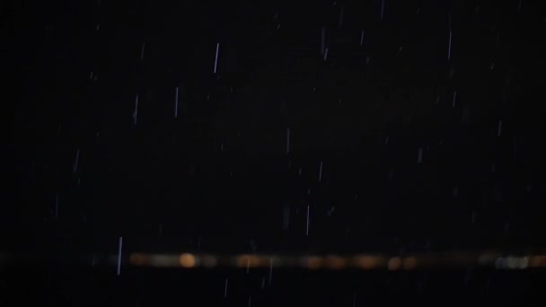 Chuva noturna e relâmpago — Vídeo de Stock