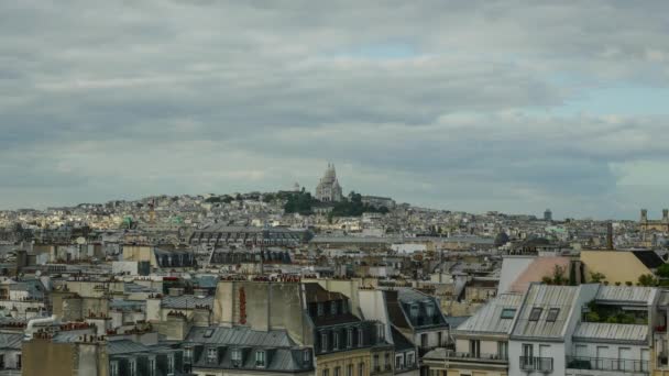 Timelapse of sun rays moving over Paris — Stock Video