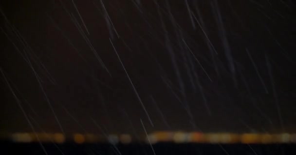 Heavy Rain over the City — Stock Video