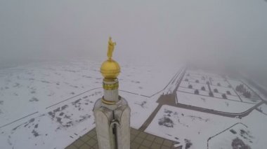 Prokhorovka'daki çan kulesi, Kursk Salient. Havadan görünüm
