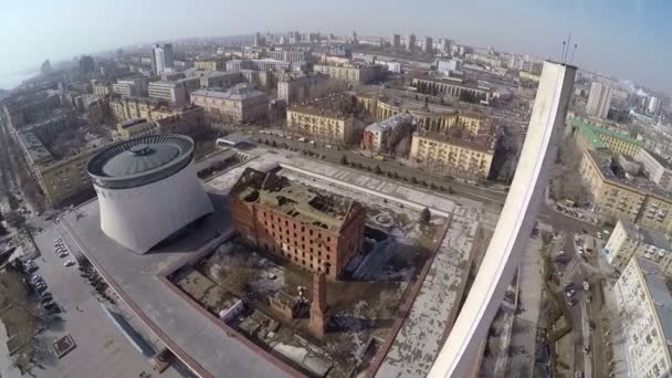 Гергаргського комбінату в Волгограді, Росія. Вид з повітря — стокове відео