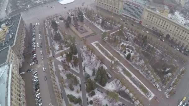 La plaza de los soldados caídos en Volgogrado, Rusia. Vista aérea — Vídeos de Stock