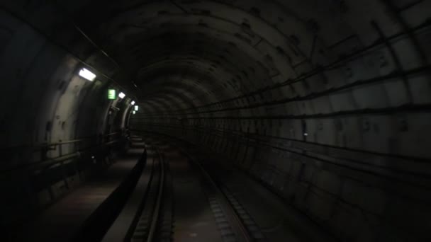 Going through the underground tunnel — Stock Video