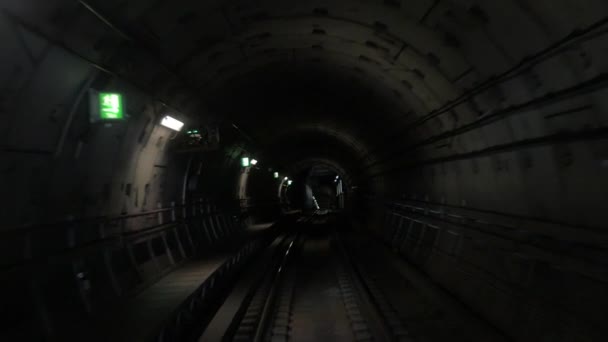 Inside the Subway Tunnel — Stock Video