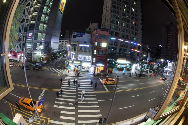 Seoul Traffic på natten, Sydkorea — Stockfoto