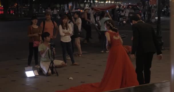 Sesja zdjęciowa pary ślubnej w Hanoi, Wietnam — Wideo stockowe