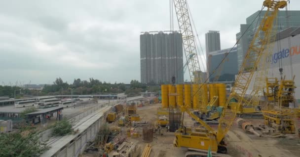 Hong Kong'daki inşaat tesisi — Stok video