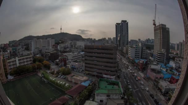 Хронология городской жизни в Сеуле, Южная Корея — стоковое видео