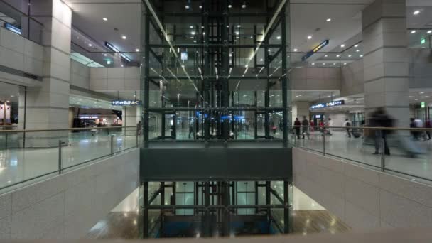 Timelapse van werkende liften op de luchthaven — Stockvideo