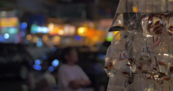 Mercado de pescado callejero en Hong Kong — Vídeos de Stock