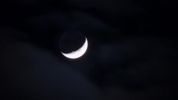 Timelapse di luna in movimento sul cielo notturno — Video Stock