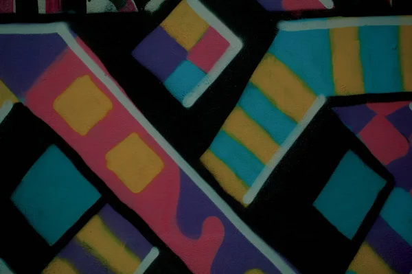 Modèle abstrait de graffitis géométriques colorés — Photo