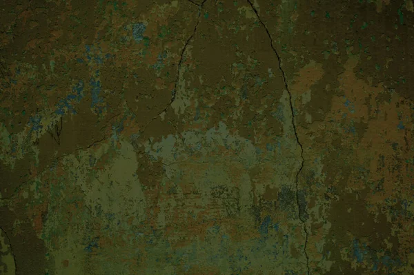Ściana cementowa grungy z pęknięciami i pozostałościami farby — Zdjęcie stockowe