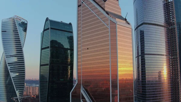 City Business Center mit modernen Bürohochhäusern, Luftaufnahme — Stockfoto